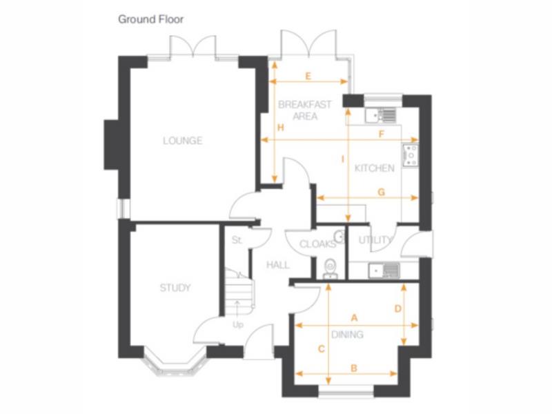 Ground Floor Floorplan for Park Lane, Sutton Bonington, Loughborough