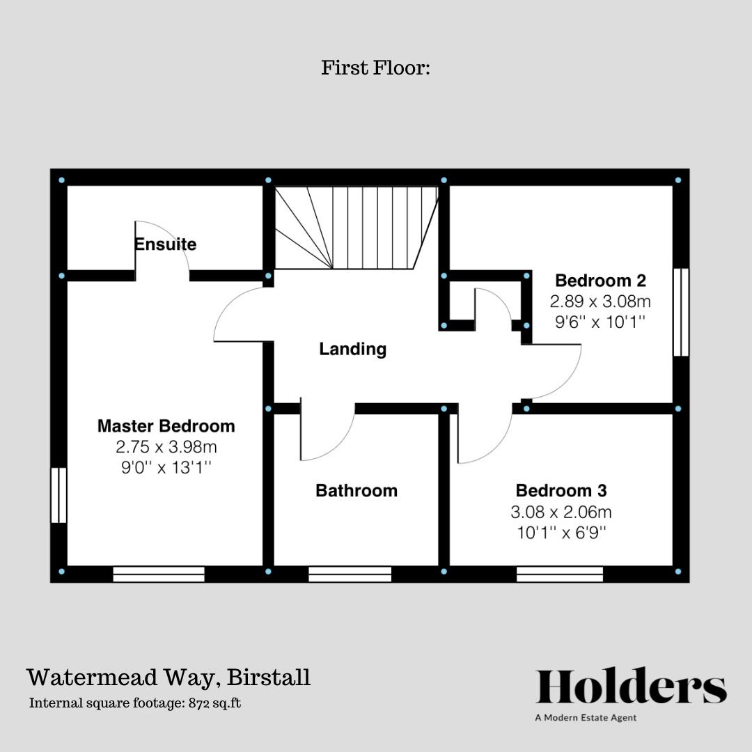 First Floor Floorplan for Watermead Way, Birstall, Leicester