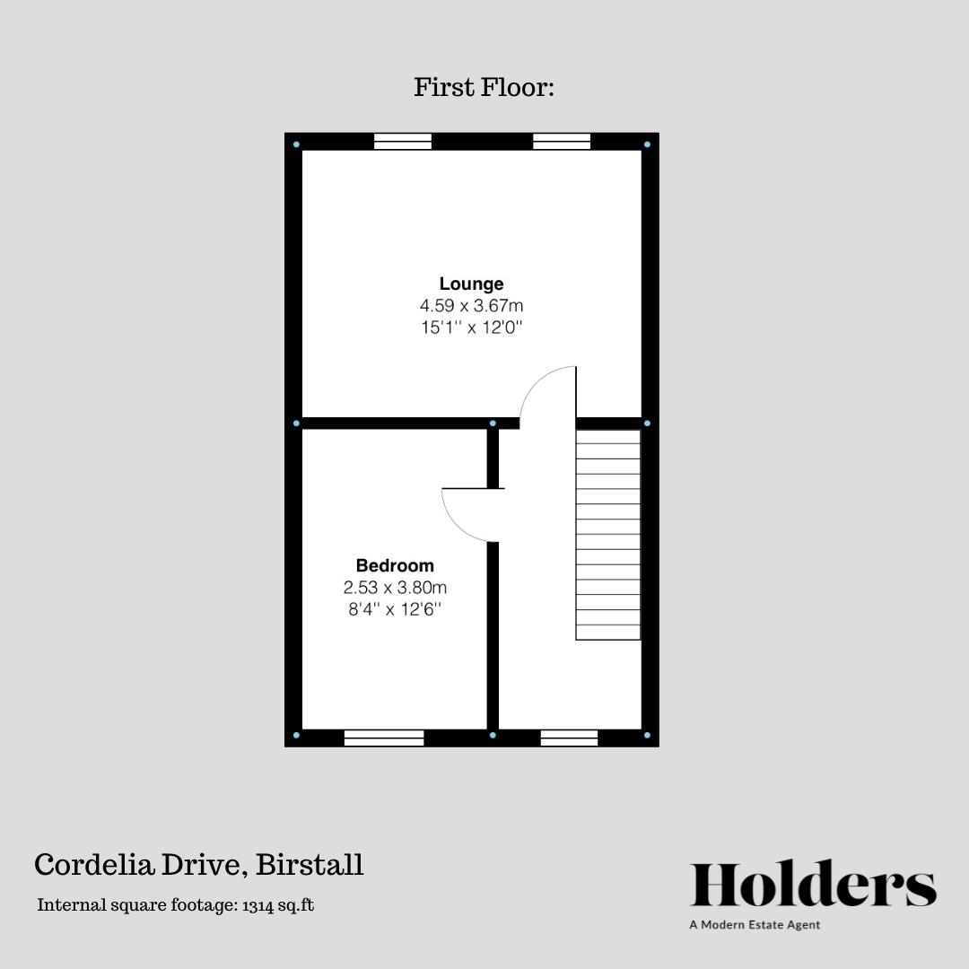First Floor Floorplan for Cordelia Drive, Birstall, Leicester