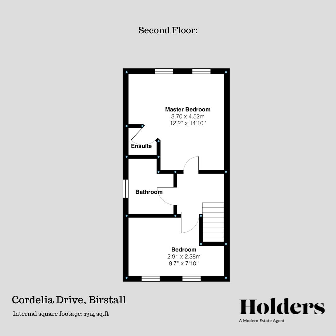 Second Floor Floorplan for Cordelia Drive, Birstall, Leicester