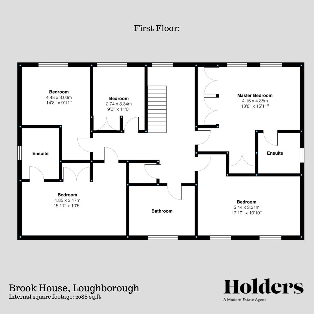 First Floor Floorplan for Brook Lane, Loughborough