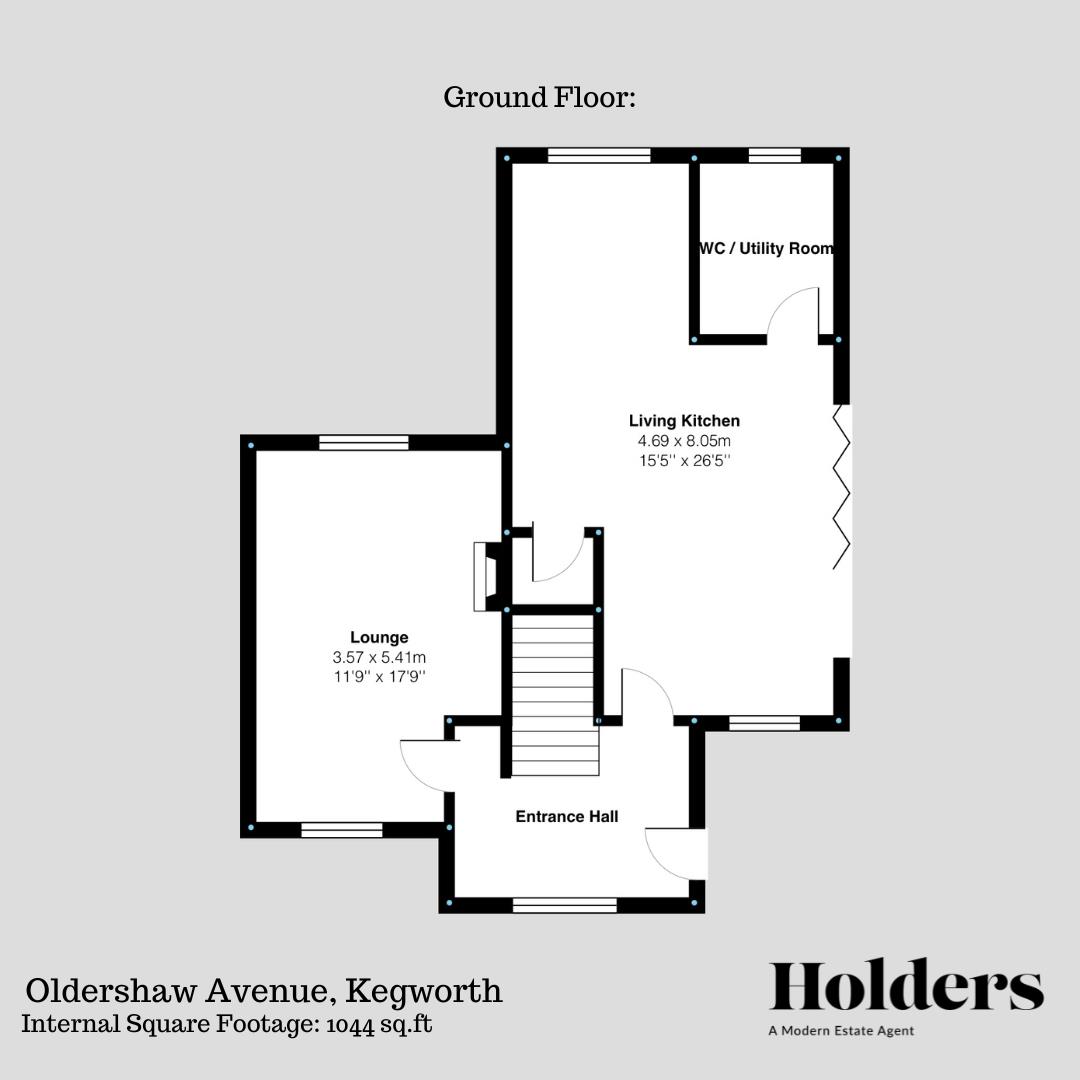 Ground Floor Floorplan for Oldershaw Avenue, Kegworth, Derby