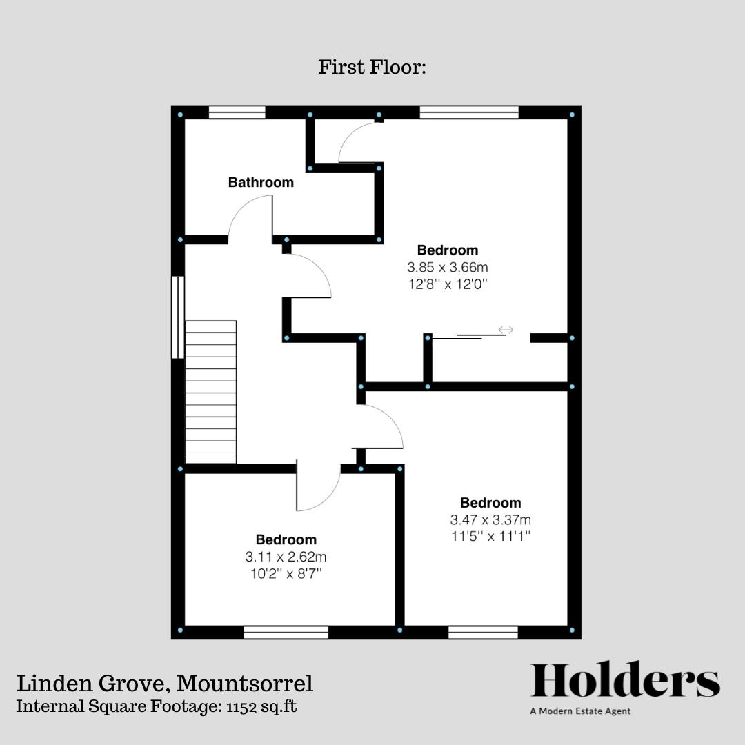 First Floor Floorplan for Linden Grove, Mountsorrel, Loughborough