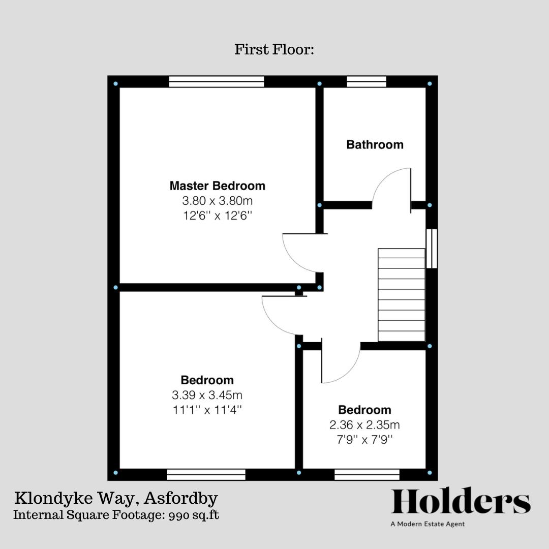 First Floor Floorplan for Klondyke Way, Asfordby, Melton Mowbray