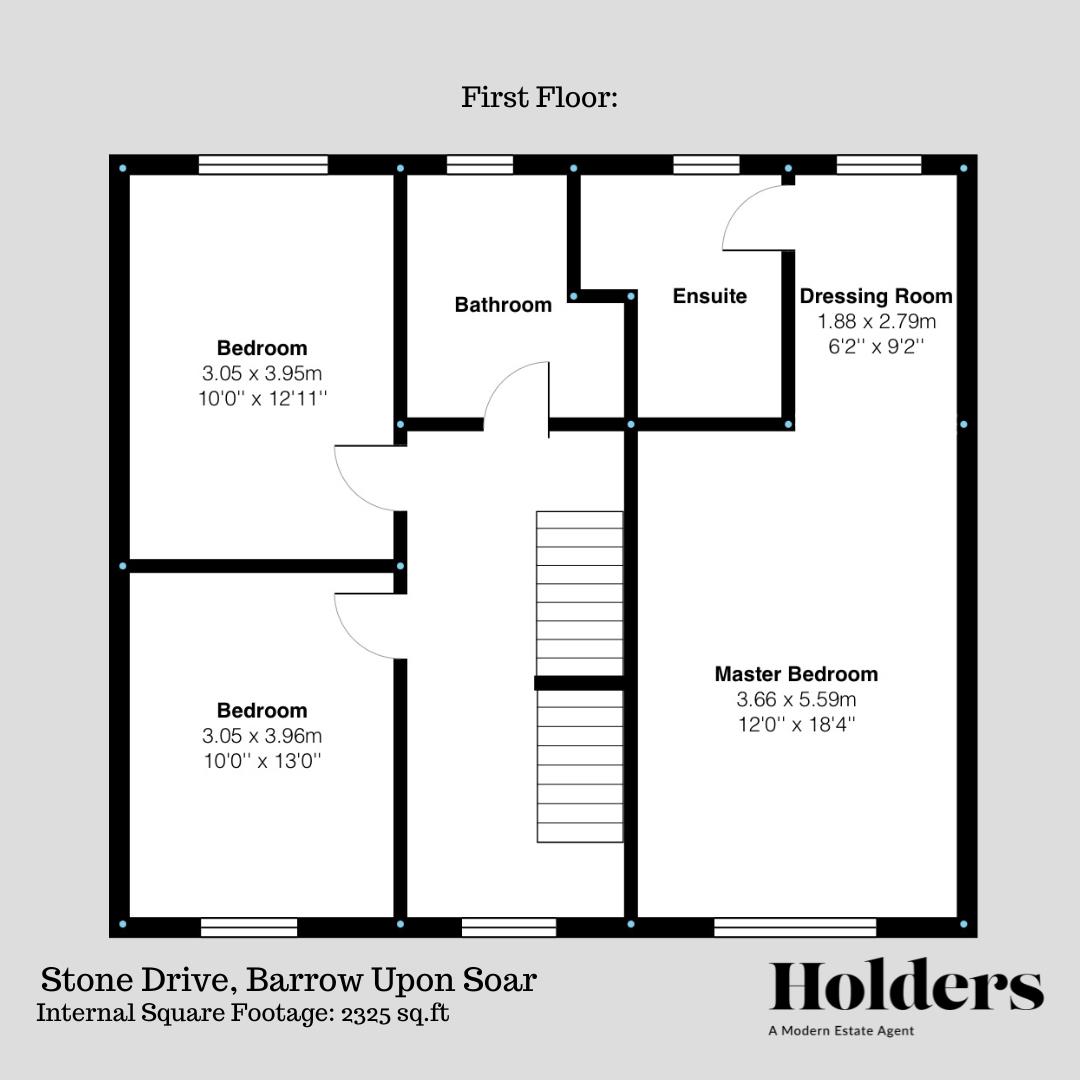 First Floor Floorplan for Stone Drive, Barrow Upon Soar, Loughborough