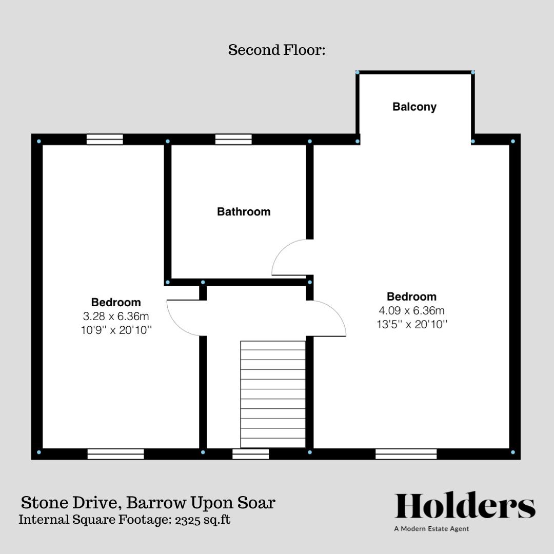 Second Floor Floorplan for Stone Drive, Barrow Upon Soar, Loughborough