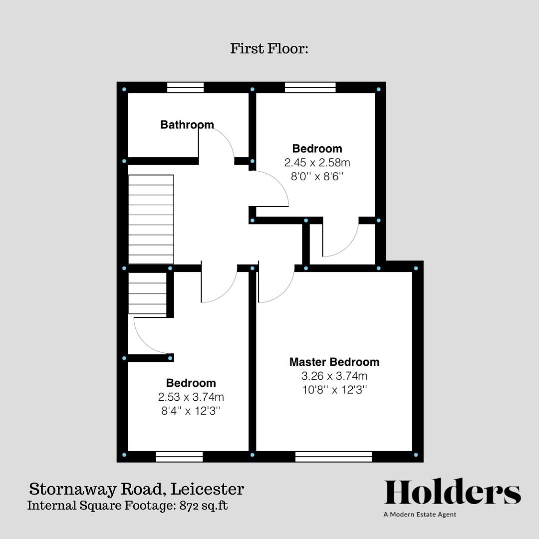 First Floor Floorplan for Stornaway Road, Leicester