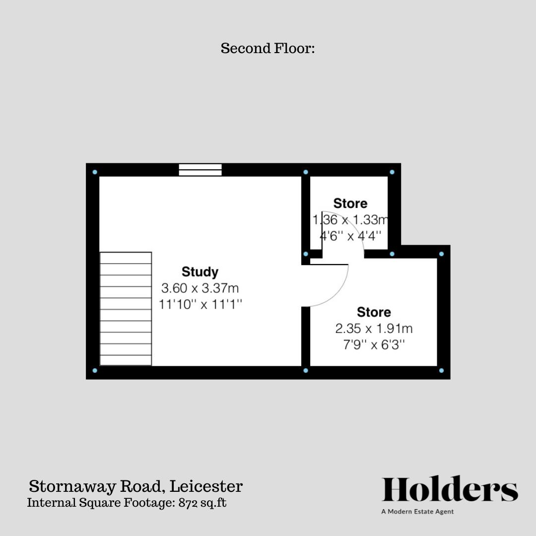 Second Floor Floorplan for Stornaway Road, Leicester