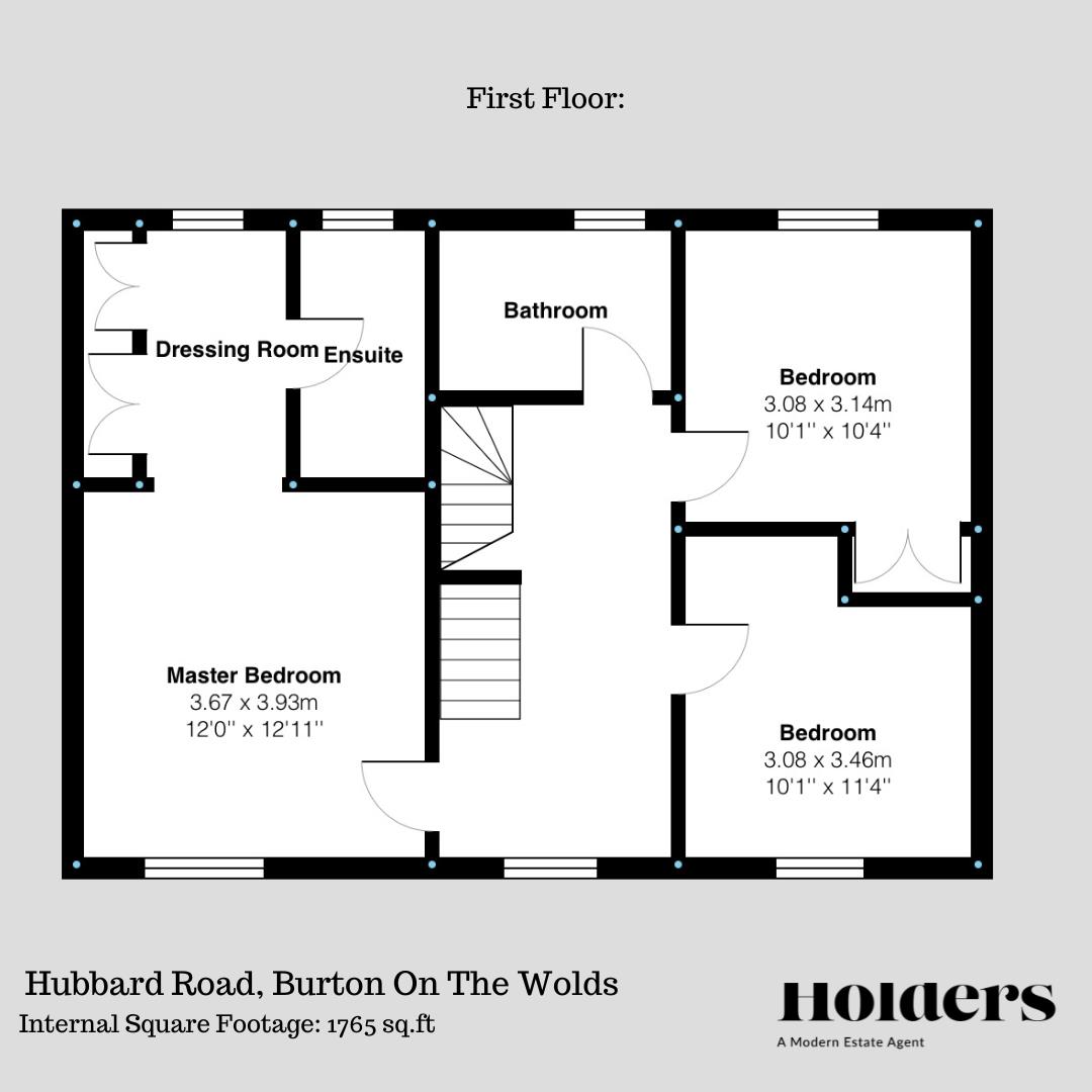 First Floor Floorplan for Hubbard Road, Burton-On-The-Wolds, Loughborough