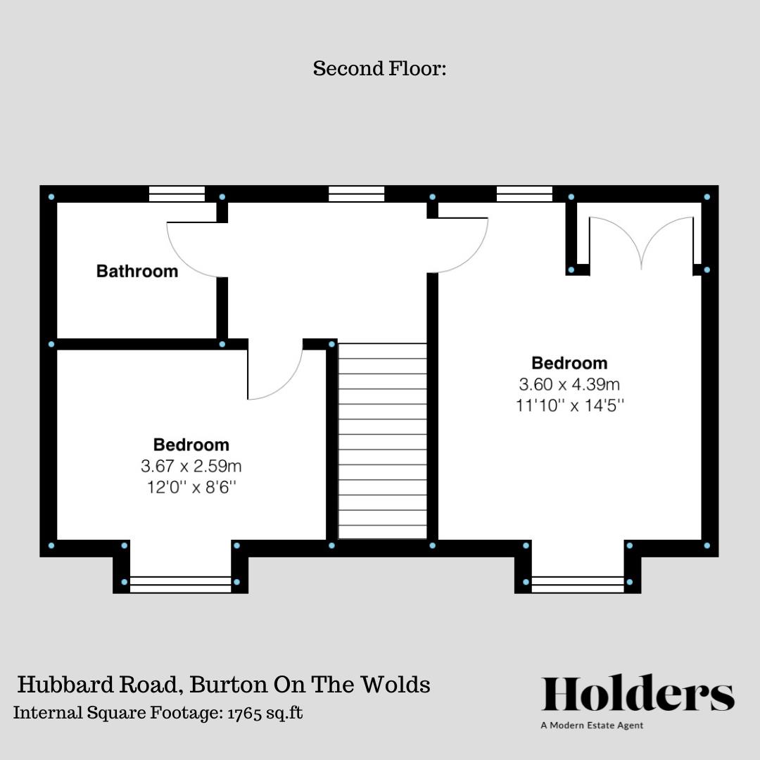 Second Floor Floorplan for Hubbard Road, Burton-On-The-Wolds, Loughborough