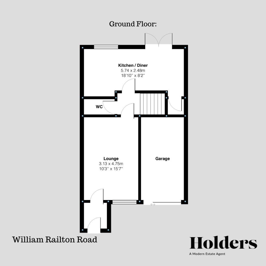 Ground Floor Floorplan for William Railton Road, Hathern