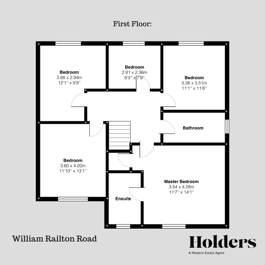 First Floor Floorplan for William Railton Road, Hathern, Loughborough