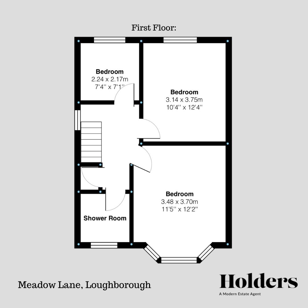First Floor Floorplan for Meadow Lane, Loughborough