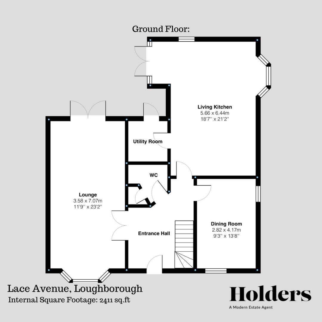 Ground Floor Floorplan for Lace Avenue, Loughborough