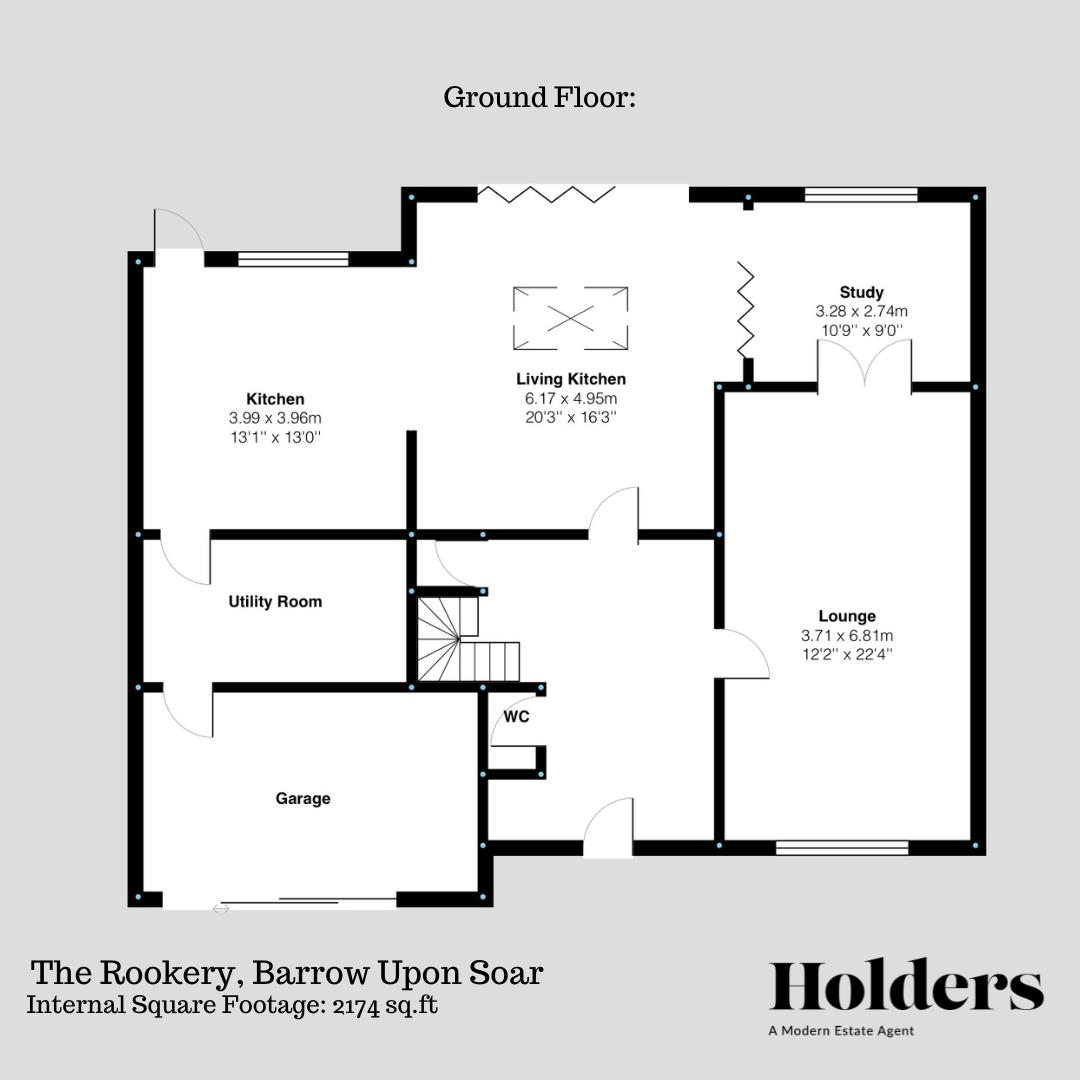 Ground Floor Floorplan for The Rookery, Barrow Upon Soar, Loughborough