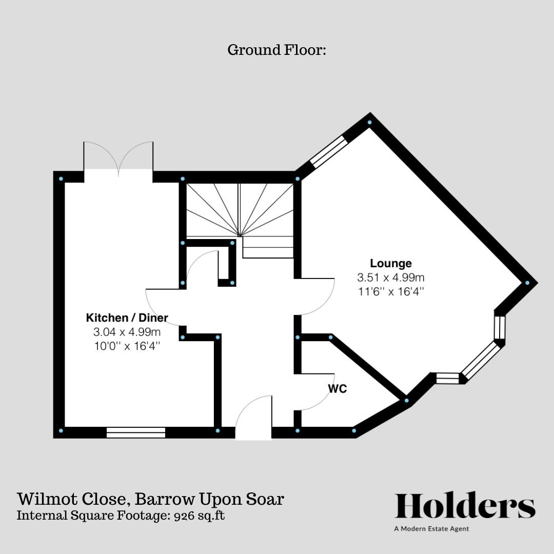 Ground Floor Floorplan for Wilmot Close, Barrow Upon Soar
