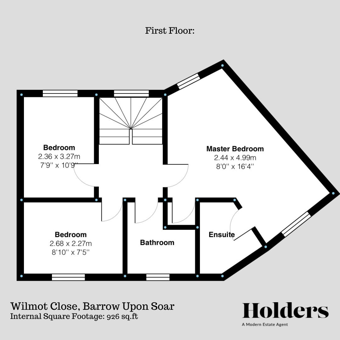 First Floor Floorplan for Wilmot Close, Barrow Upon Soar