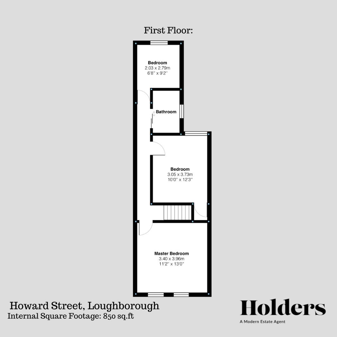 First Floor Floorplan for Howard Street, Loughborough