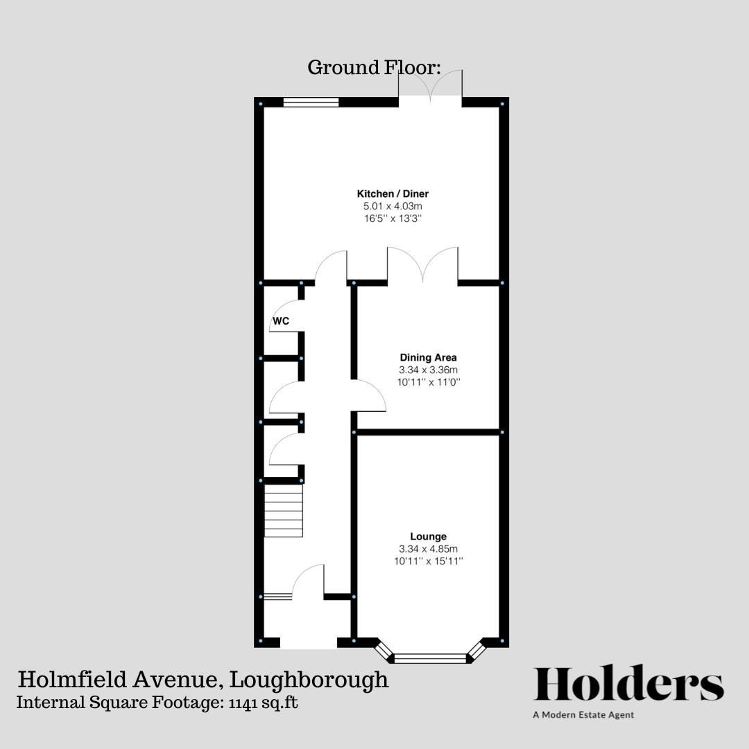 Ground Floor Floorplan for Holmfield Avenue, Loughborough