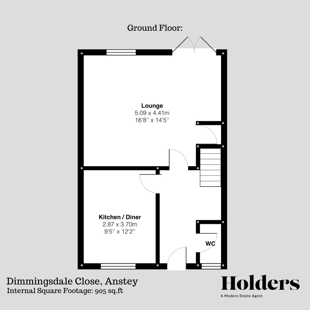 Ground Floor Floorplan for Dimmingsdale Close, Anstey, Leicester