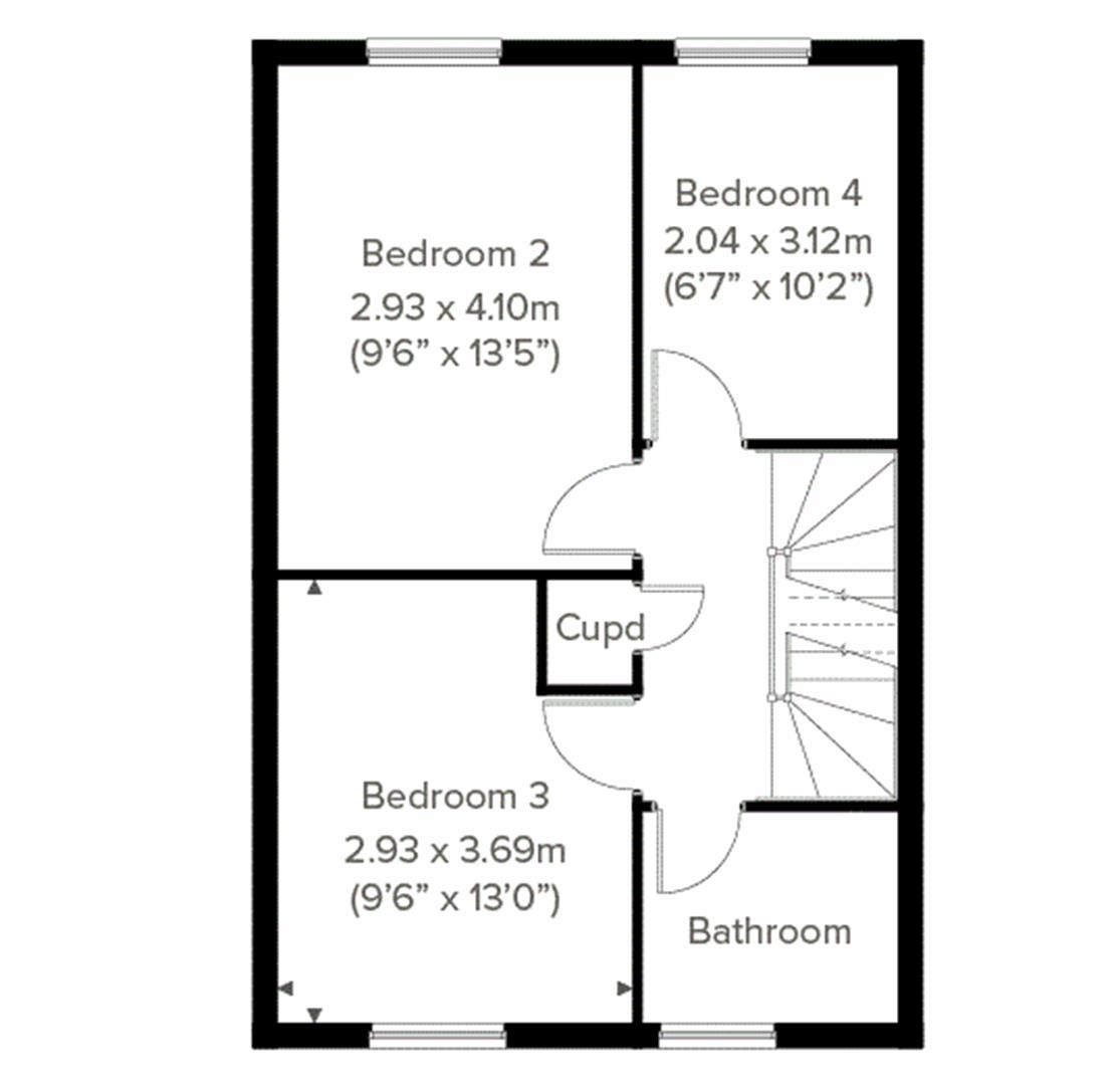 First Floor Floorplan for Lansdeer Crescent, Hathern, Loughborough