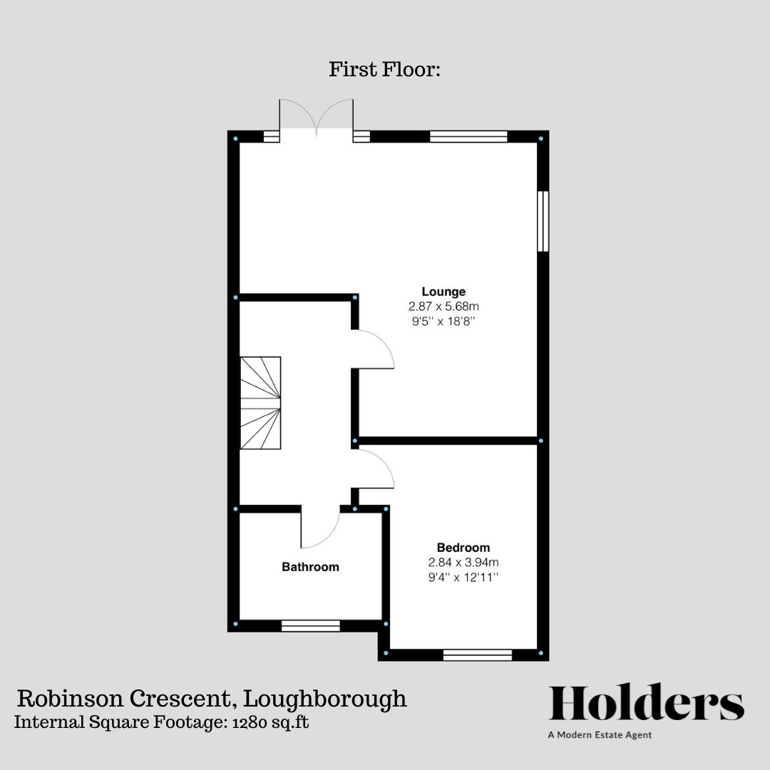 First Floor Floorplan for Robinson Crescent, Loughborough