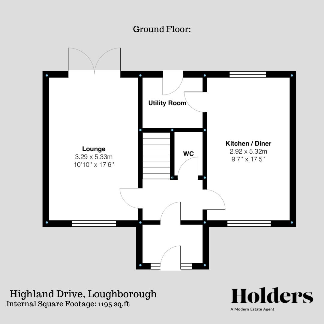 Ground Floor Floorplan for Highland Drive, Loughborough