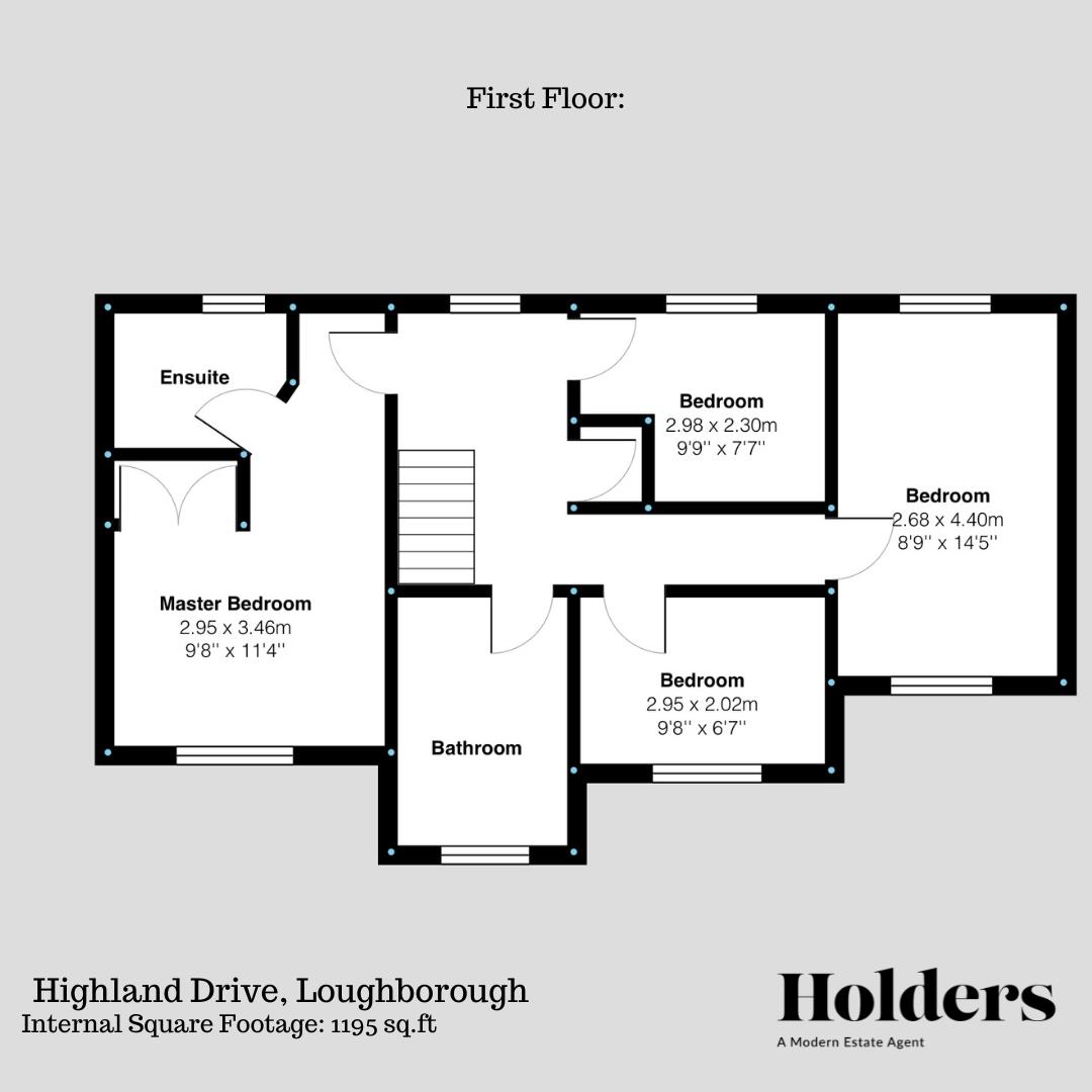 First Floor Floorplan for Highland Drive, Loughborough