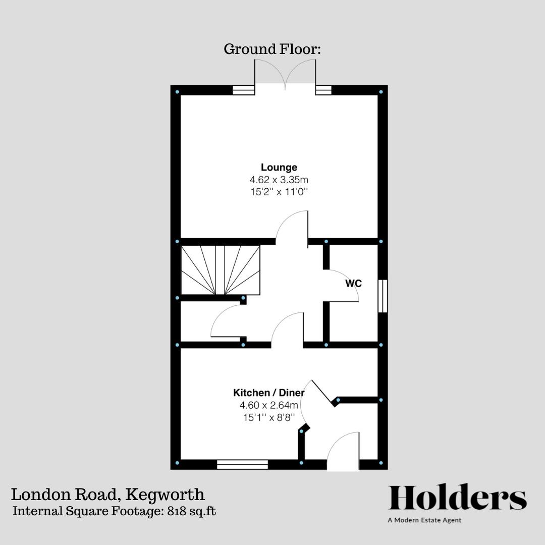 Ground Floor Floorplan for London Road, Kegworth