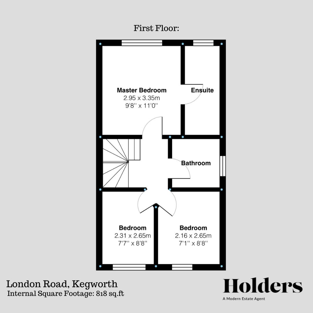 First Floor Floorplan for London Road, Kegworth