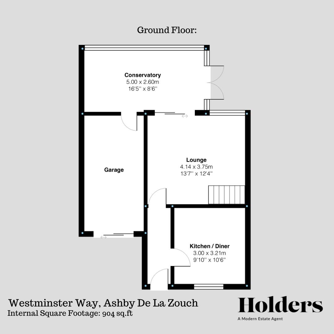 Ground Floor Floorplan for Westminster Way, Ashby-De-La-Zouch