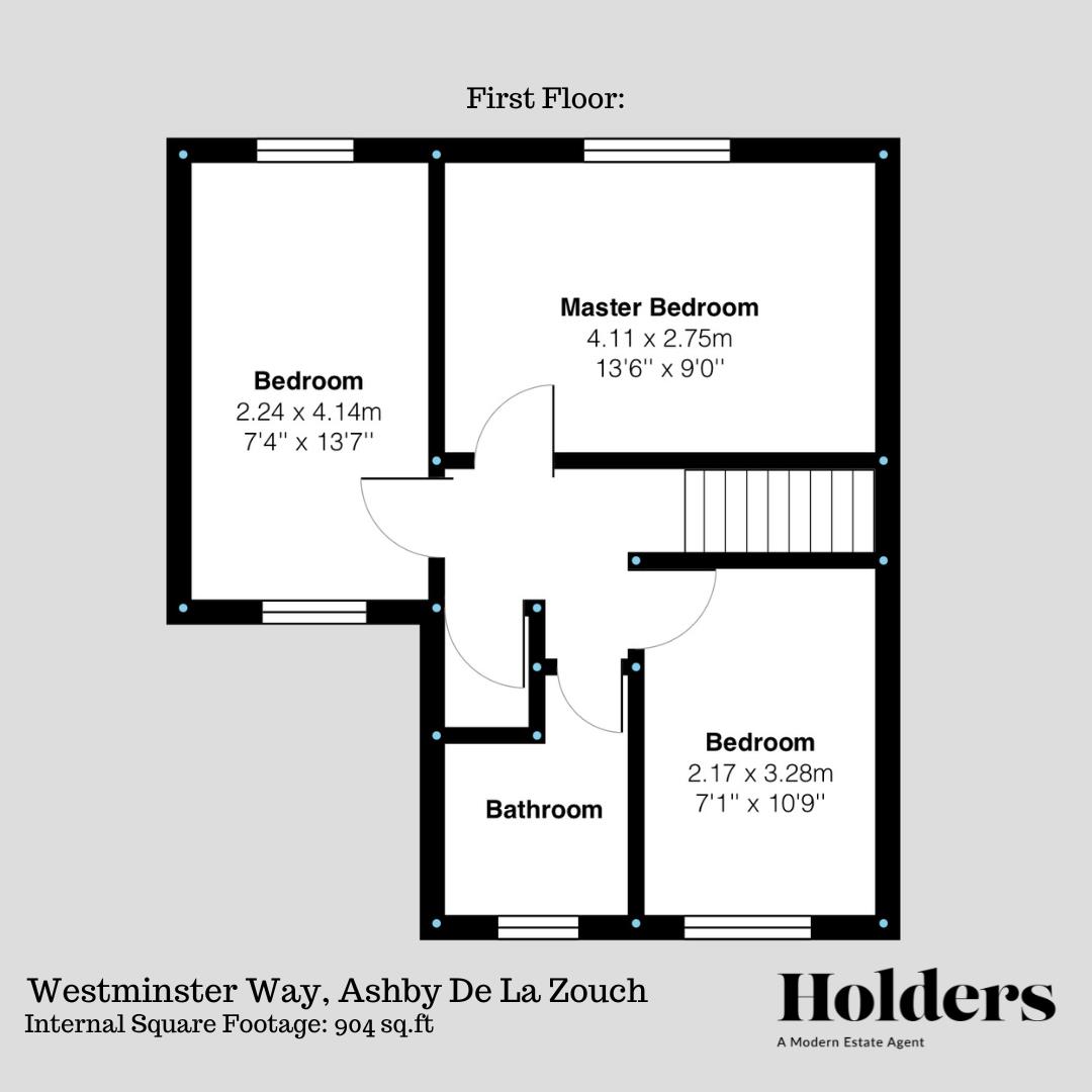 First Floor Floorplan for Westminster Way, Ashby-De-La-Zouch