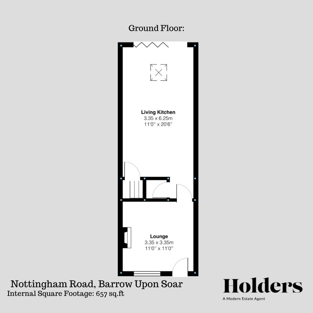 Ground Floor Floorplan for Nottingham Road, Barrow Upon Soar, Loughborough