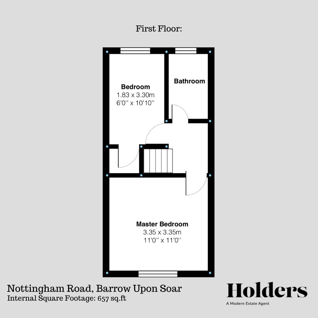First Floor Floorplan for Nottingham Road, Barrow Upon Soar, Loughborough
