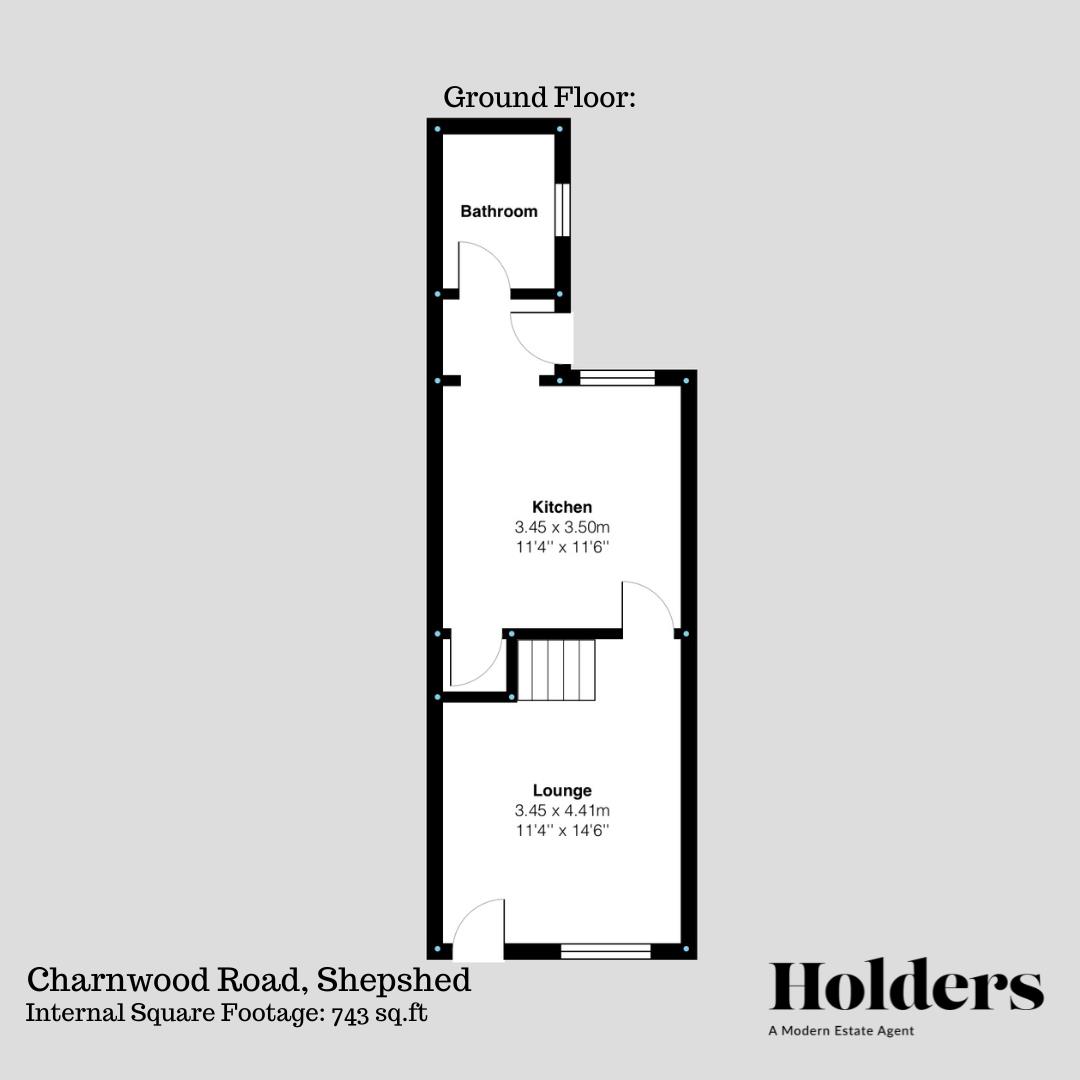 Ground Floor Floorplan for Charnwood Road, Shepshed, Loughborough
