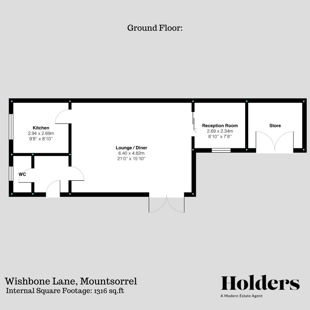 Ground Floor Floorplan for Wishbone Lane, Mountsorrel, Loughborough