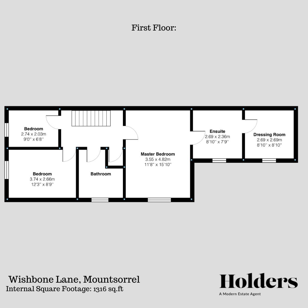 First Floor Floorplan for Wishbone Lane, Mountsorrel, Loughborough