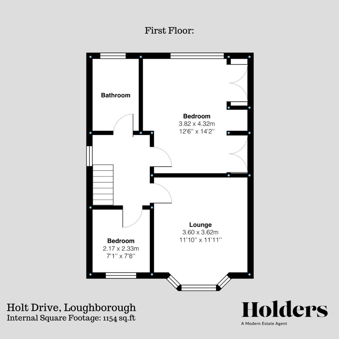 First Floor Floorplan for Holt Drive, Loughborough