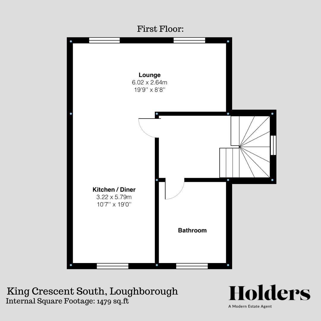 First Floor Floorplan for King Crescent South, Loughborough
