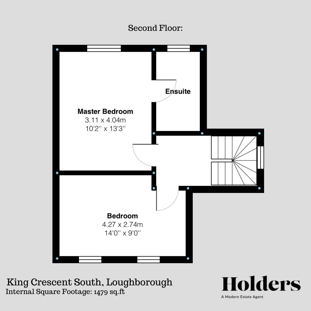 Second Floor Floorplan for King Crescent South, Loughborough