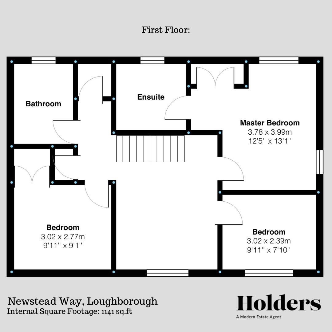 First Floor Floorplan for Newstead Way, Loughborough