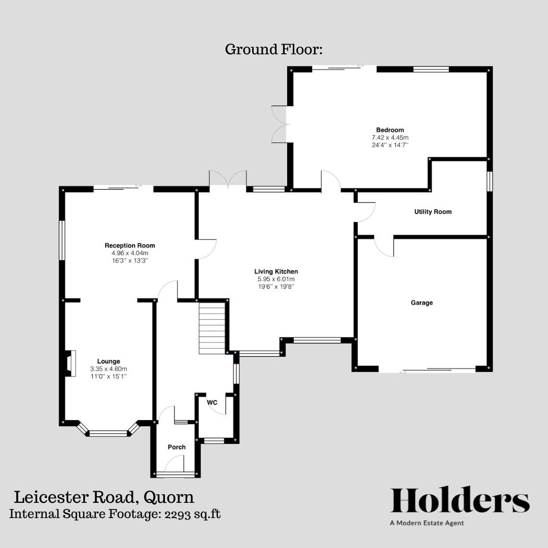 Ground Floor Floorplan for Leicester Road, Quorn, Loughborough