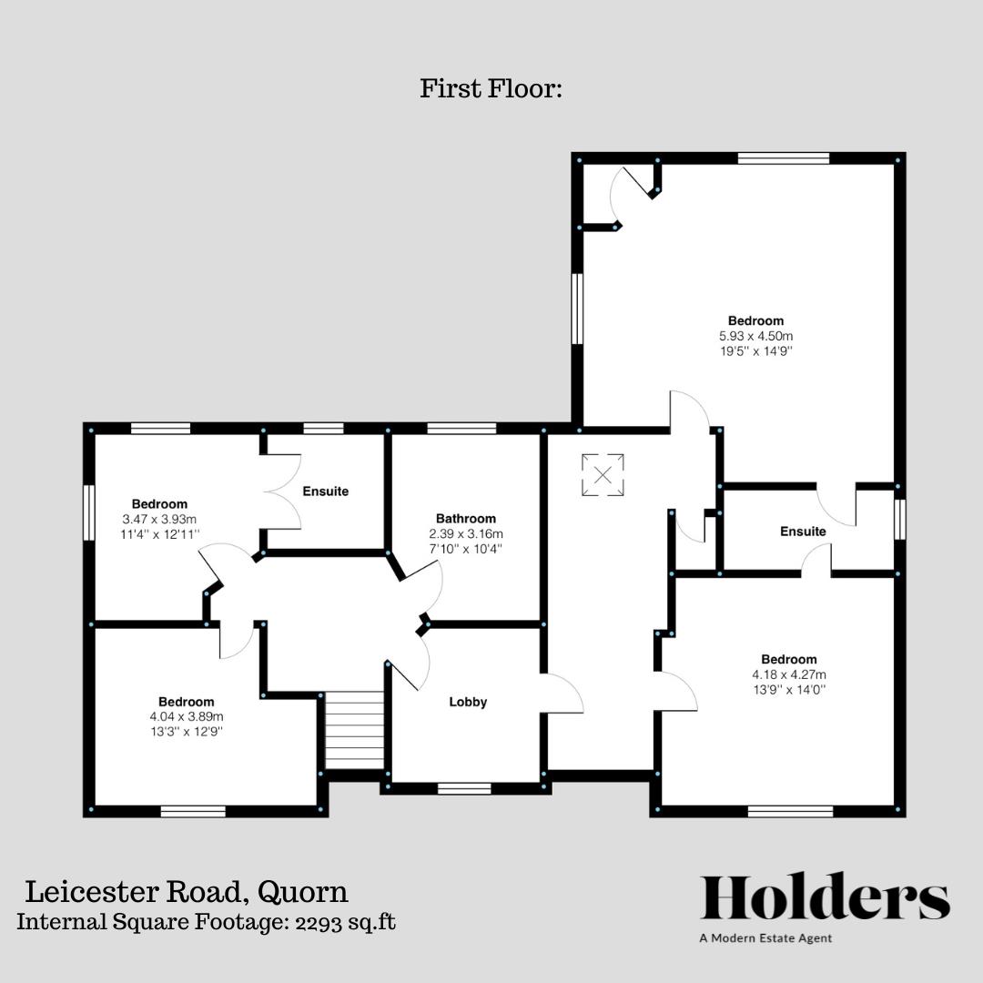 First Floor Floorplan for Leicester Road, Quorn, Loughborough