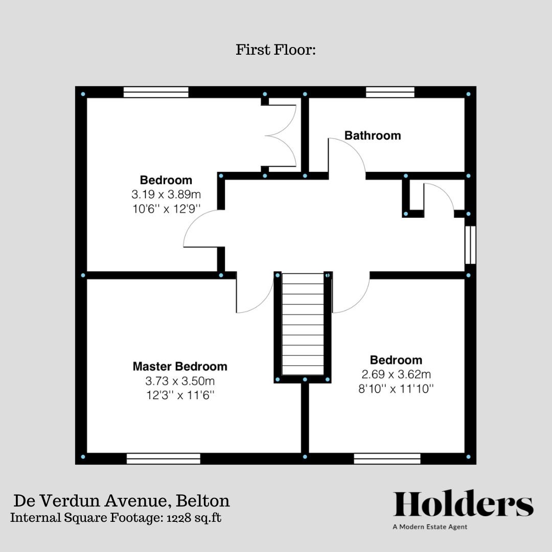 First Floor Floorplan for De Verdun Avenue, Belton, Loughborough