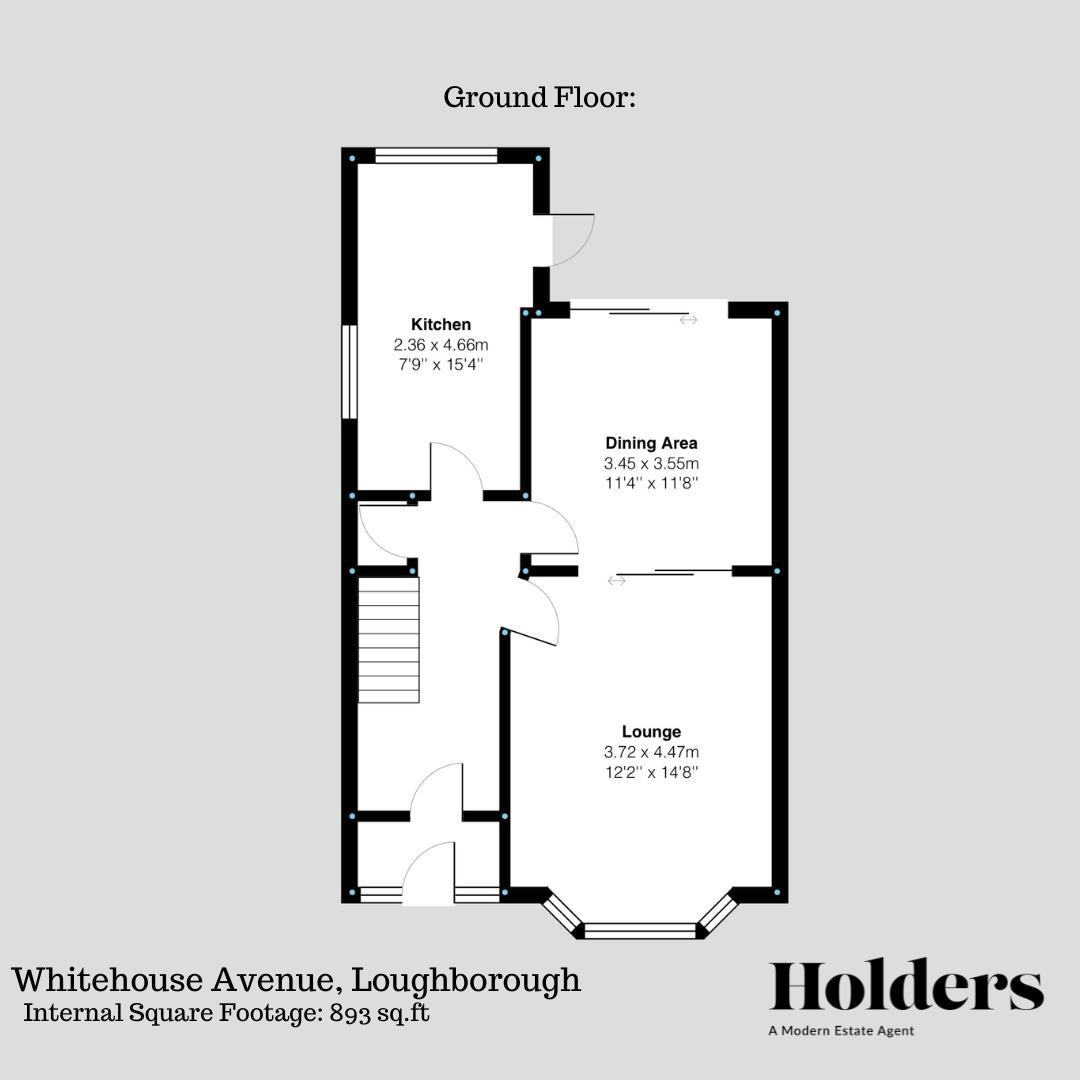 Ground Floor Floorplan for Whitehouse Avenue, Loughborough