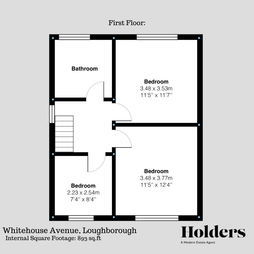 First Floor Floorplan for Whitehouse Avenue, Loughborough