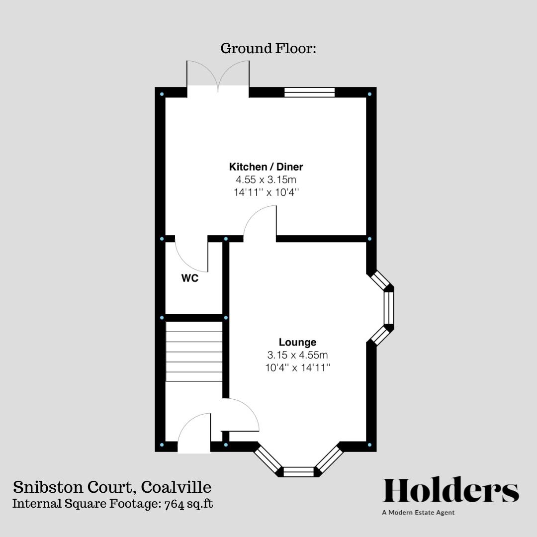 Ground Floor Floorplan for Snibston Court, Coalville