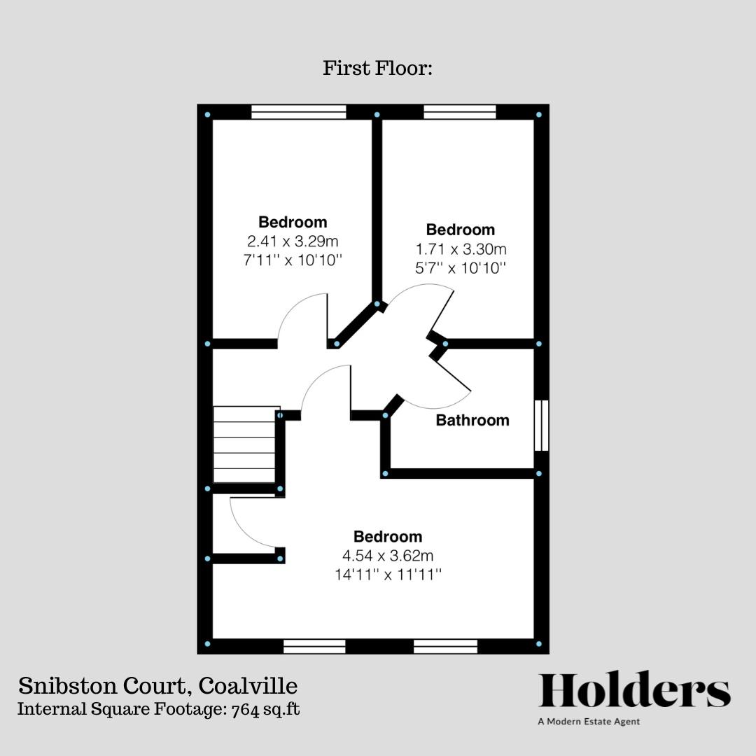 First Floor Floorplan for Snibston Court, Coalville