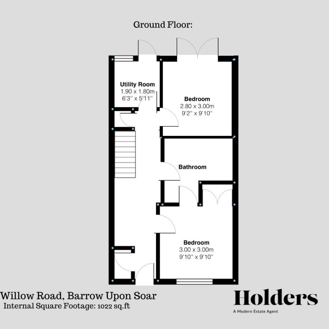 Ground Floor Floorplan for Willow Road, Barrow Upon Soar, Loughborough