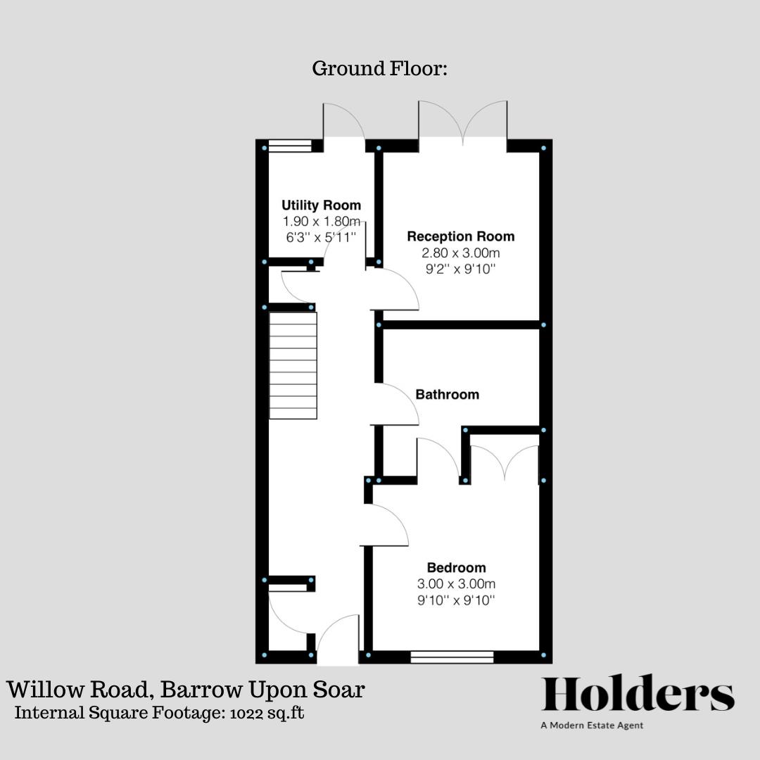 Ground Floor Floorplan for Willow Road, Barrow Upon Soar, Loughborough